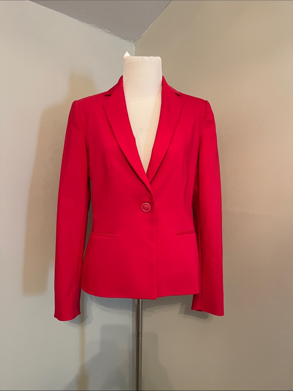 Women's Single-Button Dark Pink Blazer Jacket